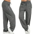 thumbnail image 2 of Clearance Womens Pants Petite Sports Solid Color Trousers Jogging Sweatpants Jogger Pants, 2 of 5