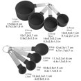 thumbnail image 3 of Juegos de cucharas medidoras, 8 cucharas multifuncionales para medir sólidos y líquidos en la cocina, color negro JM, 3 of 5