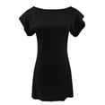 thumbnail image 4 of adviicd Robes Décontractées pour Femmes 2024 Robe d'Été Rayée à Manches Courtes Robe Décontractée à Taille Nouée Noire,G, 4 of 5