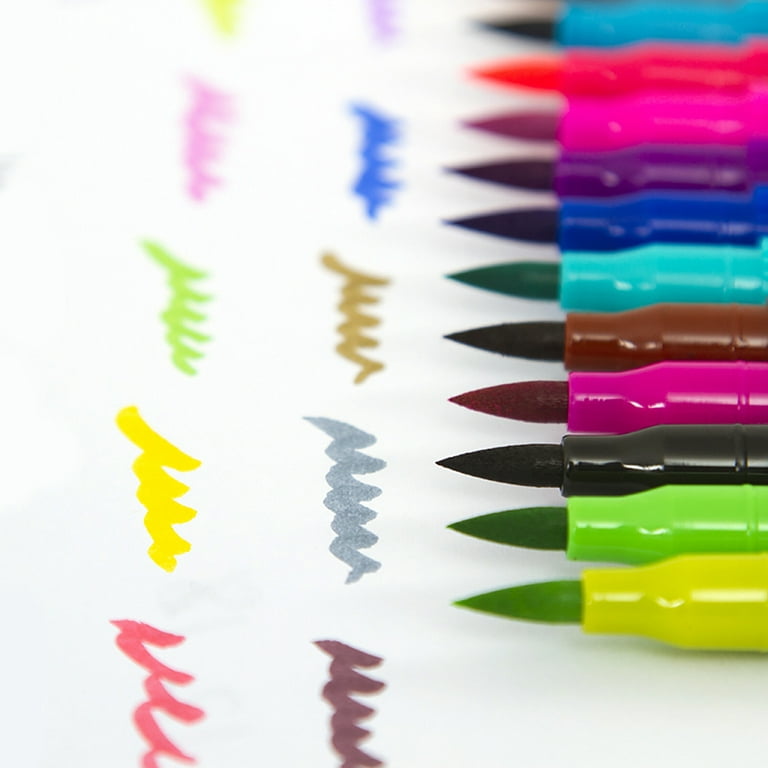 120 Color Adult Coloring Dual Tip Felt Watercolor Art Dual Color Marker Brush  Pen