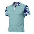 thumbnail image 5 of Homeyce Mens Short Sleeve Polo Shirts Button Collar Shirts Business Casual Work Office Lightweight Polo Tee Solid Color Short Sleeve Golf Shirt,Blue XL, 5 of 5
