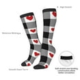 thumbnail image 4 of Fuzoiu Heart Black Buffalo Plaid Gingham Print Adult Stockings,Crew Socks,Unisex Fashion Socks, Casual Sports Socks,Comfortable Crew Socks for Everyday Wear and Sports, 4 of 6