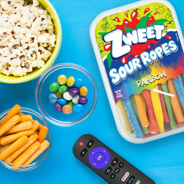 Zweet Sour Rainbow Ropes Sour Candy, Colorful Rainbow