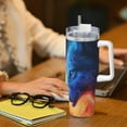 thumbnail image 6 of Balery Wolf Pattern 40oz Stainless Steel Tumbler Double Wall Vacuum Insulated Water Bottle Ice Bully Insulated Tumbler With Handle And 2 in 1 Straw Lid, 6 of 8