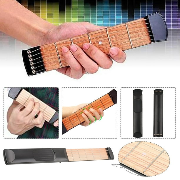 QISIWOLE Pocket Guitar Practice Neck, Upgraded Version 6 Fret Portable