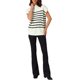 thumbnail image 2 of INSPIRE CHIC Chaleco de Suéter Sin Mangas de Cuello Simulado a Rayas para Mujeres, Camisetas de Punto de Manga Corta, S Blanco, 2 of 6