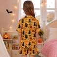 thumbnail image 3 of Aideaone Girls Satin Pajama Set Short Sleeve Button Down Silk Sleepwear 2 Piece Summer Loungewear for Child Girl 6-14Y, 3 of 8