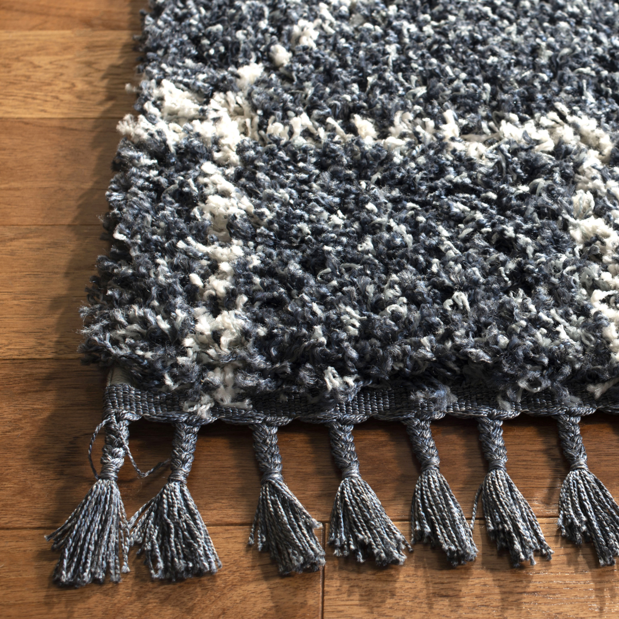 SAFAVIEH Pro Lux Shag Collection PLX433L Blue / Creme Rug