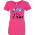 thumbnail image 3 of Inktastic I Love Colorado Columbine Flowers Women's T-Shirt, 3 of 5