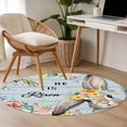 thumbnail image 4 of Round Rugs 3Ft, Easter Round Area Rug Washable Indoor Throw Carpet, Spring Farmhouse Bunny Flower Blue Wood Grain Small Non Slip Circle Rug for Bedroom Living Room Home Decor Aesthetic, 4 of 8