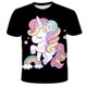 thumbnail image 1 of Verano niñas 3-14 años unicornio camiseta 3d estampado lindo dibujos animados poliéster Tops manga corta camisetas Kids10T Gao Jinjia LED, 1 of 2