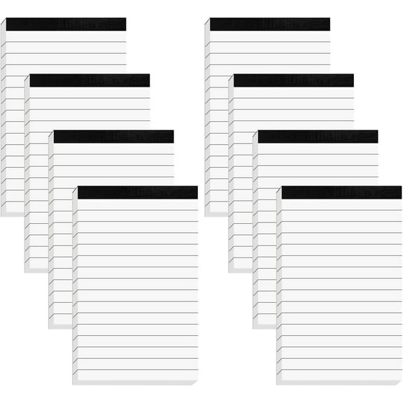 Notepad for Daily Planning and Organization of Work – 4 x 6-inches Lined Paper – Thick Bright White Paper – 30 Pages – Note Pads Ruled Pages – Pack of 8