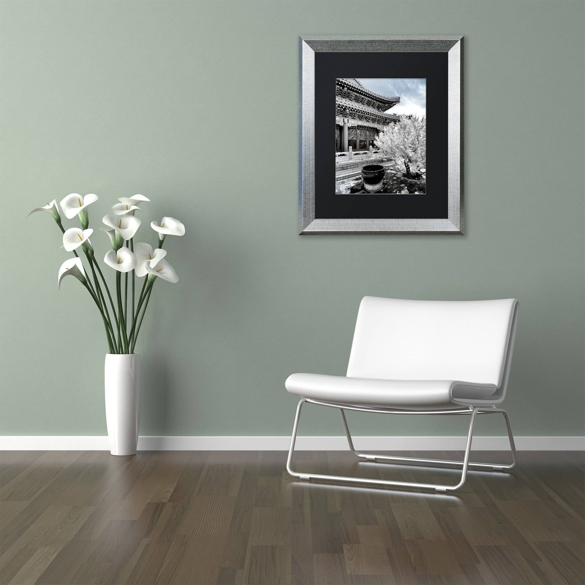 Trademark Fine Art "White Temple X" Canvas Art by Philippe Hugonnard, Black Matte, Silver Frame