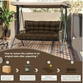 thumbnail image 2 of Porch Swing Cushion Thicken 4", 71" Swing Cushions 2-3 Seater Replacement, Waterproof Bench Cushions with Backrest, Anti-Fading Patio Swing Chair Pads for Outdoor Garden Furniture, 2 of 7