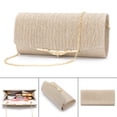 thumbnail image 2 of Bolso de noche de moda para mujer, cierre a presión, bolso de embrague, bolso de mano de champán Zulema Bolso de cadena de mujer, 2 of 8
