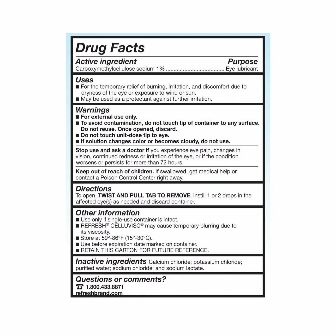 Buy Refresh Celluvisc Lubricant Soothing Eye Gel, 0.01 oz Single Use