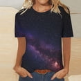 thumbnail image 5 of YOZGXEG Going Out Tops For Women Loose Round Neck Short Sleeve T Shirt Women Soft Polyester Spandex Casual Graphic Print Top Black S-3Xl, 5 of 5