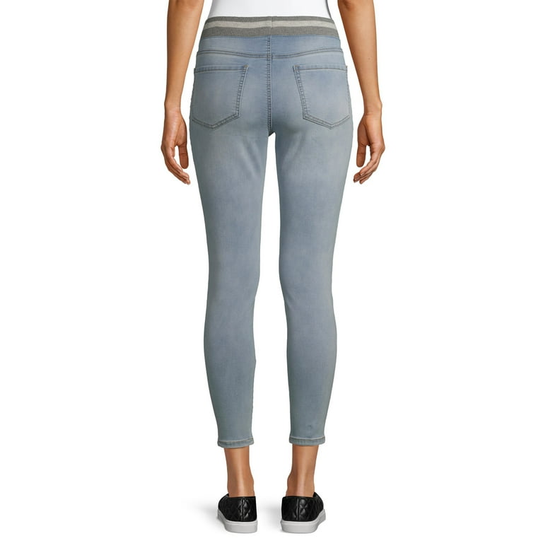 No Boundaries Juniors' Mid Rise Pull-On Jeggings with Rib