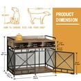 thumbnail image 2 of Fulhope Large Dog Crate Furniture 43", Dog Kennel Indoor, Wood Dog Cage Table with Drawers Storage, Heavy Duty Dog Crate, Sturdy Metal, 43.3"L x 27.6"W x 35.7"H (Rustic Brown), 2 of 8