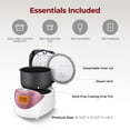 thumbnail image 2 of CUCKOO CR-0631F 6-Cup (Uncooked) / 12-Cup (Cooked) Micom Rice Cooker with Nonstick Inner Pot, 8 Menu Modes, LCD Display, Fuzzy Logic Tech, Auto Clean (White/Pink), 2 of 8