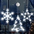 thumbnail image 1 of [Timer] 3Pcs Christmas Window Lights Decorations, Battery Powered Christmas Hanging White Lighted Snowflake Tree Star Shaped LED Sucker for Xmas Tree, 1 of 5
