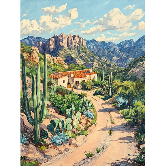 Southwest Desert Landscape Canvas Art Print/Painting, Suitable for Living Room, Bedroom, Office, Dining Room, and Hallway Decoration.