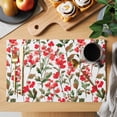 thumbnail image 2 of Spring Red Flower Placemats Set of 1, Watercolor Gradient Plant Non-Slip Place Mats Washable Table Mats for Kitchen Dining Table Decorations Indoor/Outdoor, 2 of 9