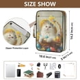 thumbnail image 3 of Haosy Accordion File Organizer Zipper Binder 500 Sheet 6-Tab Expanding File Folder Multi-Pocket 1.2 Inch 3 Ring Easter Egg with Cat, 3 of 7