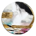 thumbnail image 2 of Designart "Geometric Enchantment Gold and Black II" Abstract Marble Metal Round Wall Decor, 2 of 5