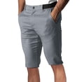 thumbnail image 2 of BUWTTED Casual Pants for Men Stretchy 5 Inch Summer Bermuda Golf Shorts Comfortable Outdoor Flat Front Sports Business Grey Pants M, 2 of 5