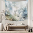 thumbnail image 5 of Blue White Ombre Small Tapestry for Bedroom Wall Hanging Tapestry,Watercolor Cloud Geometric Abstract Art Ceiling Backdrop Tapestries Poster Blanket Wall Decor for Teens Room Living Room 23" x 28", 5 of 8