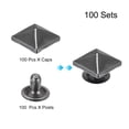 thumbnail image 3 of Unique Bargains 100 Ensembles Rivets à Piques 10mm Pyramide Rivets Rapides Carrés Pistolet-Noir, 3 of 5