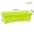 thumbnail image 2 of 17 in Windowsill Planters with Drainage Tray,Rectangle Plastic Flower Herb Planters,Green Boxes Planters for Outdoor Indoor,Flower Box Planter for Windowsill,Garden Patio Porch Yard Home Decor,2 Pcs, 2 of 7