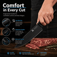 thumbnail image 6 of Xanapon 13-Piece Knife Set for Kitchen, Built-in Sharpener Block, German Stainless Steel, Dishwasher Safe, Black, 6 of 7