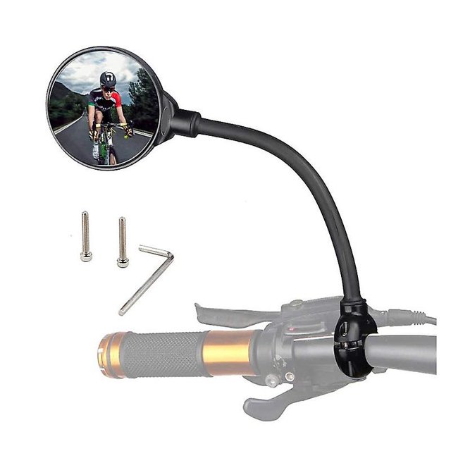 Espejo de bicicleta, espejo de gran angular para bicicleta, espejo seguro de visión trasera, espejo convexo montado en manillar de grado ajustable y giratorio compatible con bicicleta de montaña Afortunado Sencillez
