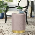 thumbnail image 5 of Homebeez Round Velvet Ottoman, Upholstered Vanity Stool Footrest,Makeup Chair for Bedroom Living Room, 5 of 6