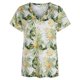 thumbnail image 5 of ICHUANYI Clearance Women Hollow Out Fashion Printing Short Sleeves V-Neck T-Shirt Blouse Tops(White, XL) ICHUANYI WER2023081110104, 5 of 9
