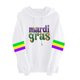 thumbnail image 2 of Uootdi Mardi Gras Womens Drawstring Hoodies for Women Carnival Crewneck Heart Print Hooded Long Sleeve Pullover Festive Color Block Loose Sweatshirts Gift, 2 of 4