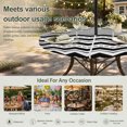 thumbnail image 6 of Round Outdoor Tablecloth with Umbrella Hole and Zipper, Black Chevron Tablecloth with Elastic Waterproof, Geometric Grey Print Wavy Striped White Patio Table Covers for 31" - 35" Picnic Pool Tables, 6 of 9