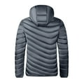 thumbnail image 3 of Mens Outerwear Jackets Down Alternative Quilted Lightweight Packable Padding Detachable Hood Wind Breaker Jackets Mens,Grey,S, 3 of 3