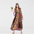 thumbnail image 5 of Disfraz Retro de los años 60 y 70 para mujer adulta, disfraz Hippie de amor y paz, disfraces de fiesta de Purim para Halloween, vestido elegante, 5 of 5