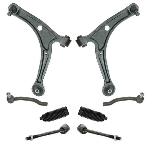 TRQ 8 Piece Steering & Suspension Kit Control Arms w/ Tie Rods & Boots Bellows PSA32291