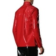 thumbnail image 3 of INSPIRE CHIC Metallic Jackets for Men's Shiny Party Nightclub Zipper PU Jacket, 3 of 4
