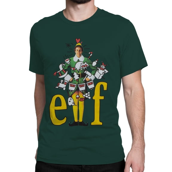 Elf Mens Christmas T-Shirt Green Sizes S-XXL