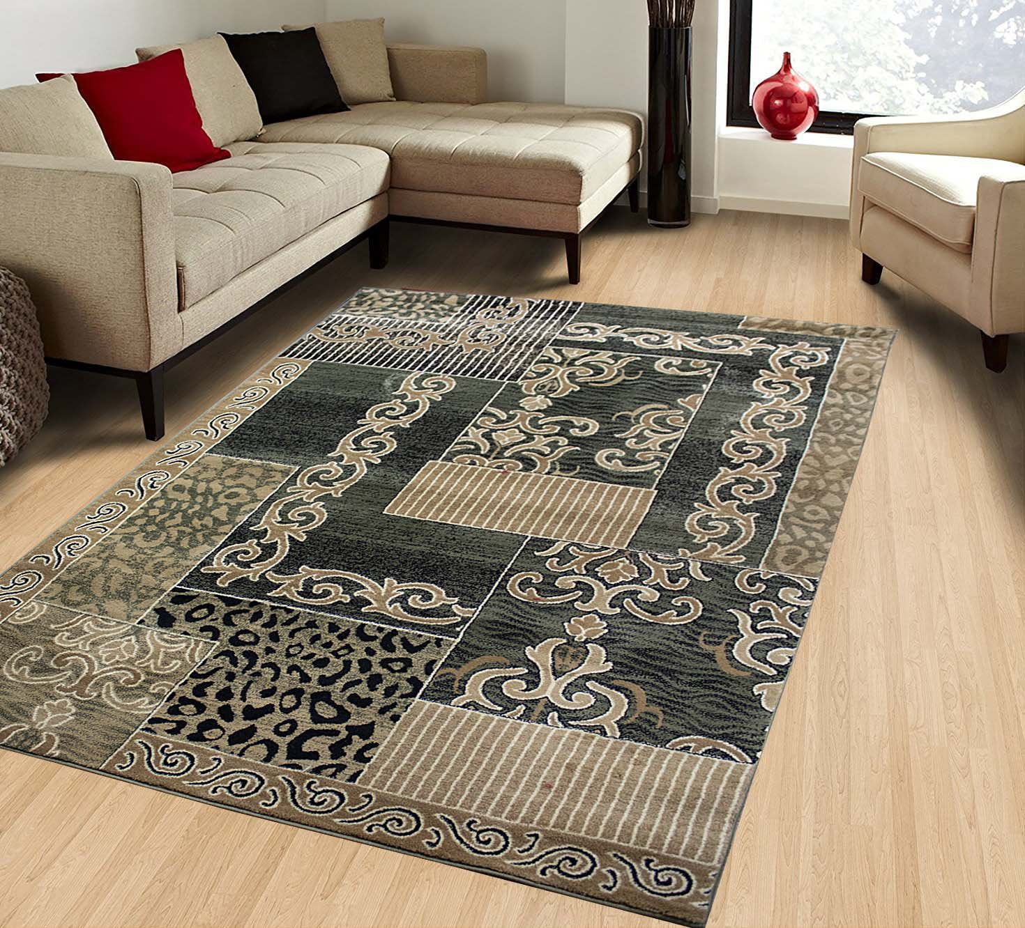 Green Persian Floral Oriental Formal Traditional Area Rug 