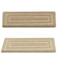 thumbnail image 4 of Pure Era Bullnose Carpet Stair Treads Cover 16Pcs Indoor Rug Set 9" x 30" Plaid Pattern Self Adhensive Backing(Set of 16,Khaki Rectangle), 4 of 9