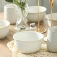 thumbnail image 5 of Cereal Bowls, 20 Ounce Soup Bowls Set of 6, Ceramic Deep Bowl for Kitchen, Perfect for salad Pasta Dessert Oatmeal, Dishwasher and Microwave Safe, Clay-Infused White, 5 of 6