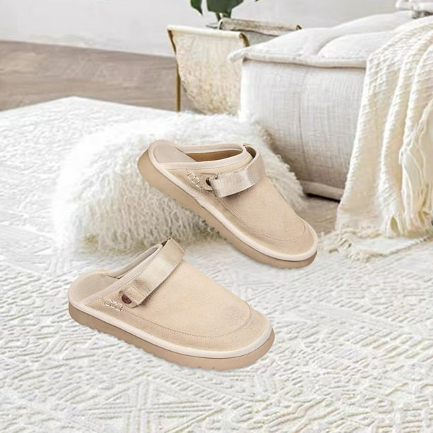 Zuecos de gamuza con punta cerrada, zapatos de trabajo para interiores y exteriores, sin cordones, para otoño, para adultos 39