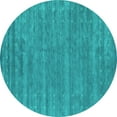 thumbnail image 1 of Ahgly Company Machine Washable Indoor Round Abstract Turquoise Blue Contemporary Area Rugs, 5' Round, 1 of 4