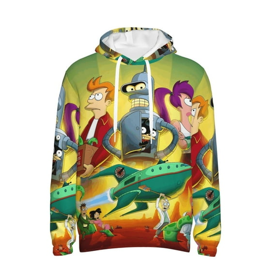 Futurama Trendy Cartoon Men'S Fleece Hooded Hoodie, hoodies for women men with pockets,Fall Fashion 2025 Pullover Sweaters Winter Clothes